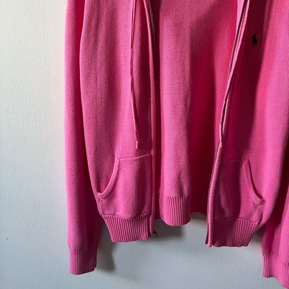 Ralph Lauren Sport Pink Knit Zip Up Sweater - Picture 2 of 5